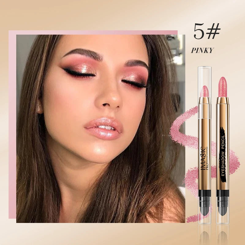 IMAGIC 12-Color Eyeshadow Pencil Glitter Matte Highlighter Silkworm Blush Brighten Eye Makeup Natural Pigment Long Wear Cosmetic