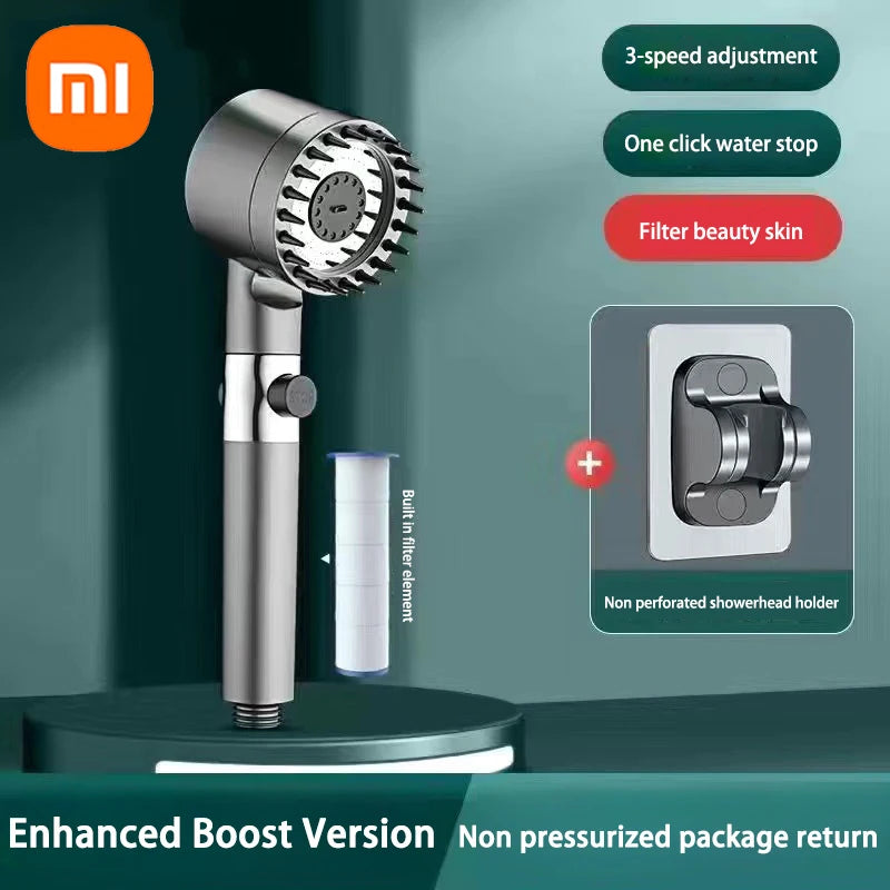 XIAOMI High Pressurized 3-Mode Shower Head with Massage Brush & Filter