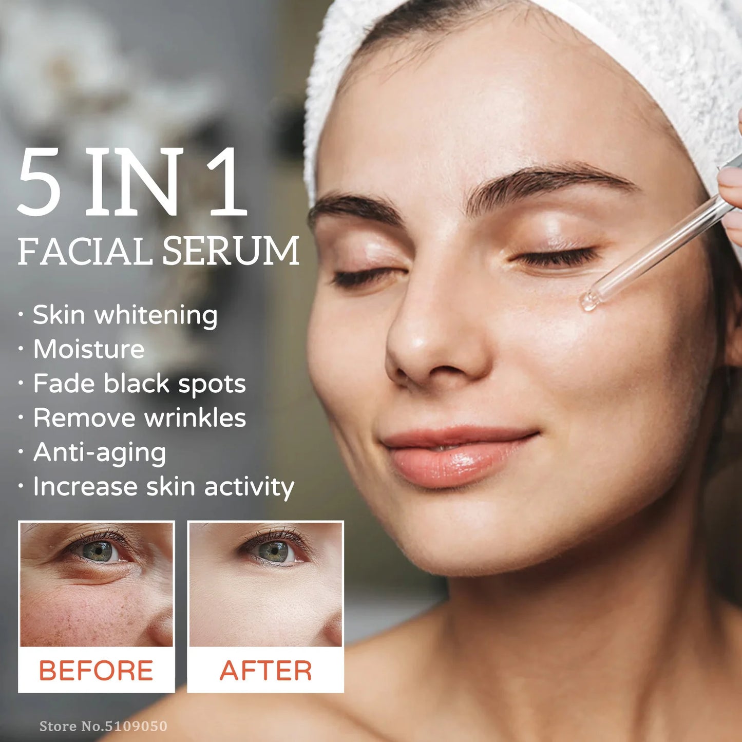 JAYSUING 5-in-1 Face Serum with Hyaluronic Acid & Vitamin C