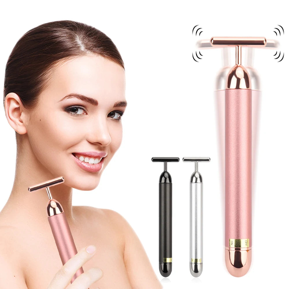 24K Gold Vibrating Facial Massager - Slimming, Lifting, and Wrinkle Ti MORGENFREUDE 24K Gold Vibrating Facial Massager - Slimming, Lifting, and Wrinkle Ti MORGENFREUDE