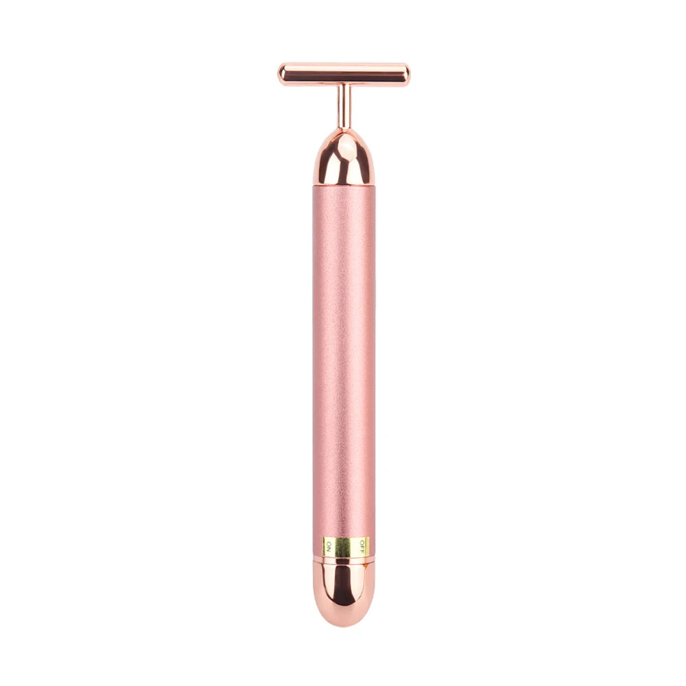 24K Gold Vibrating Facial Massager - Slimming, Lifting, and Wrinkle Tightening Tool