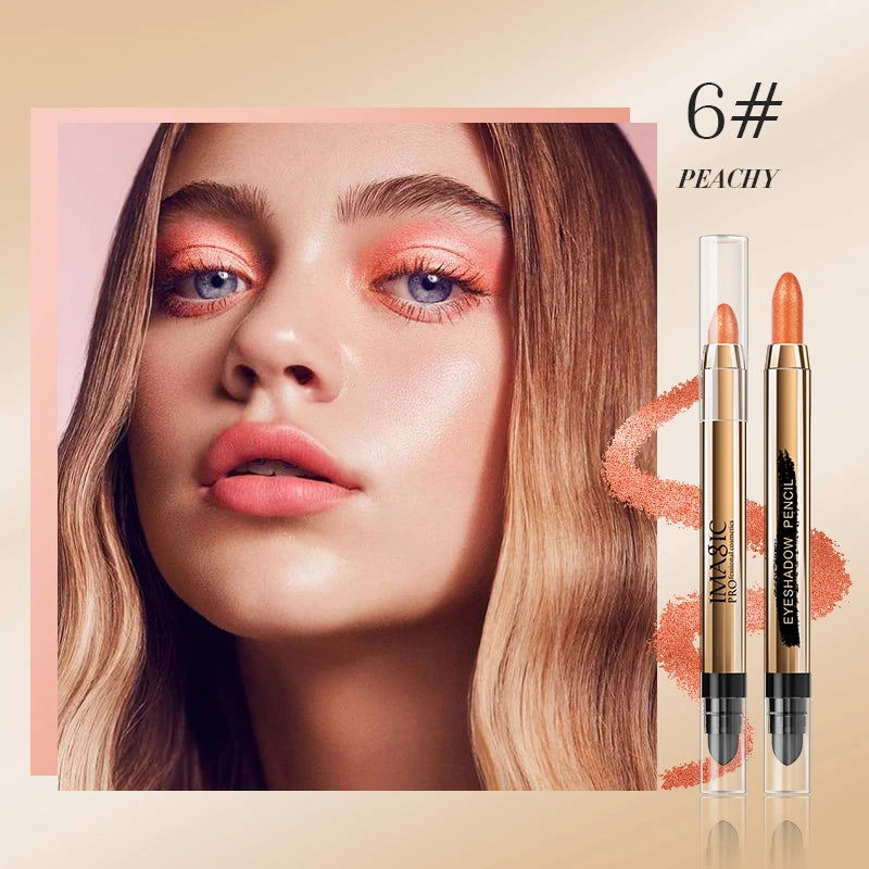 IMAGIC 12-Color Eyeshadow Pencil Glitter Matte Highlighter Silkworm Blush Brighten Eye Makeup Natural Pigment Long Wear Cosmetic