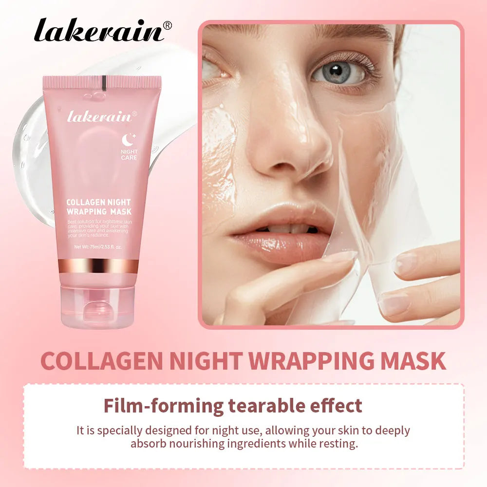 Lakerain Night Collagen Wrapping Mask - Rejuvenation, Moisturizing, and Brightening Facial Mask