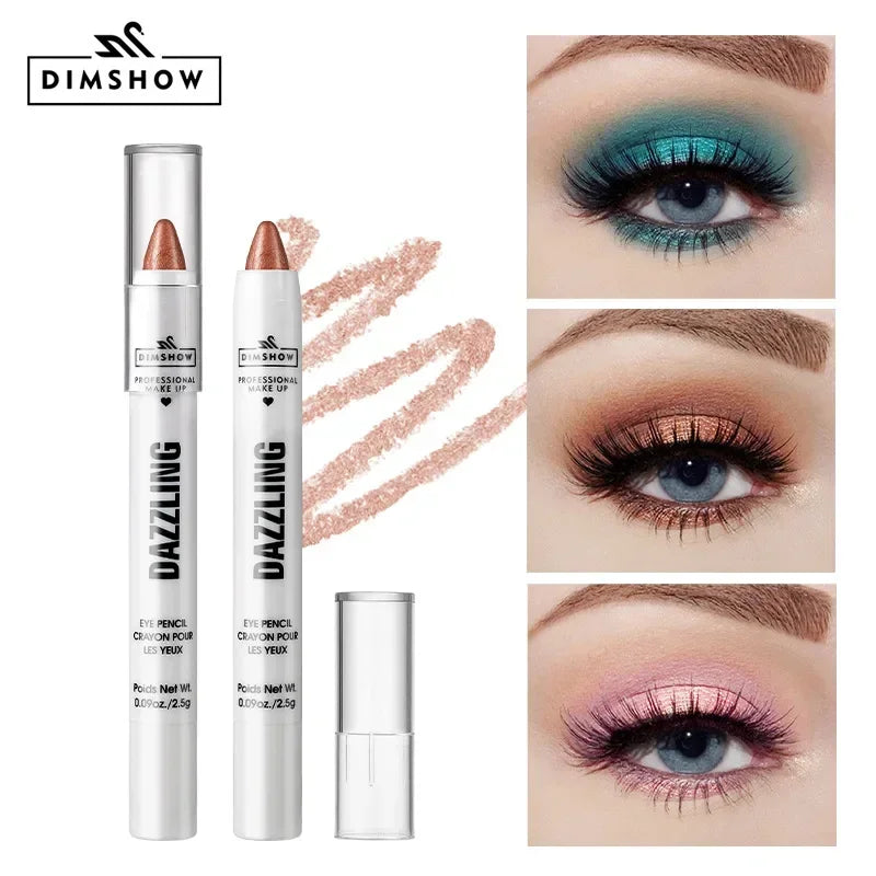 DIMSHOW Waterproof Highlighter Eyeshadow Pencil - Glitter, Matte & Metallic Finishes