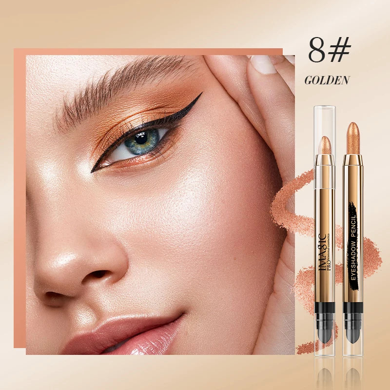 IMAGIC 12-Color Eyeshadow Pencil Glitter Matte Highlighter Silkworm Blush Brighten Eye Makeup Natural Pigment Long Wear Cosmetic