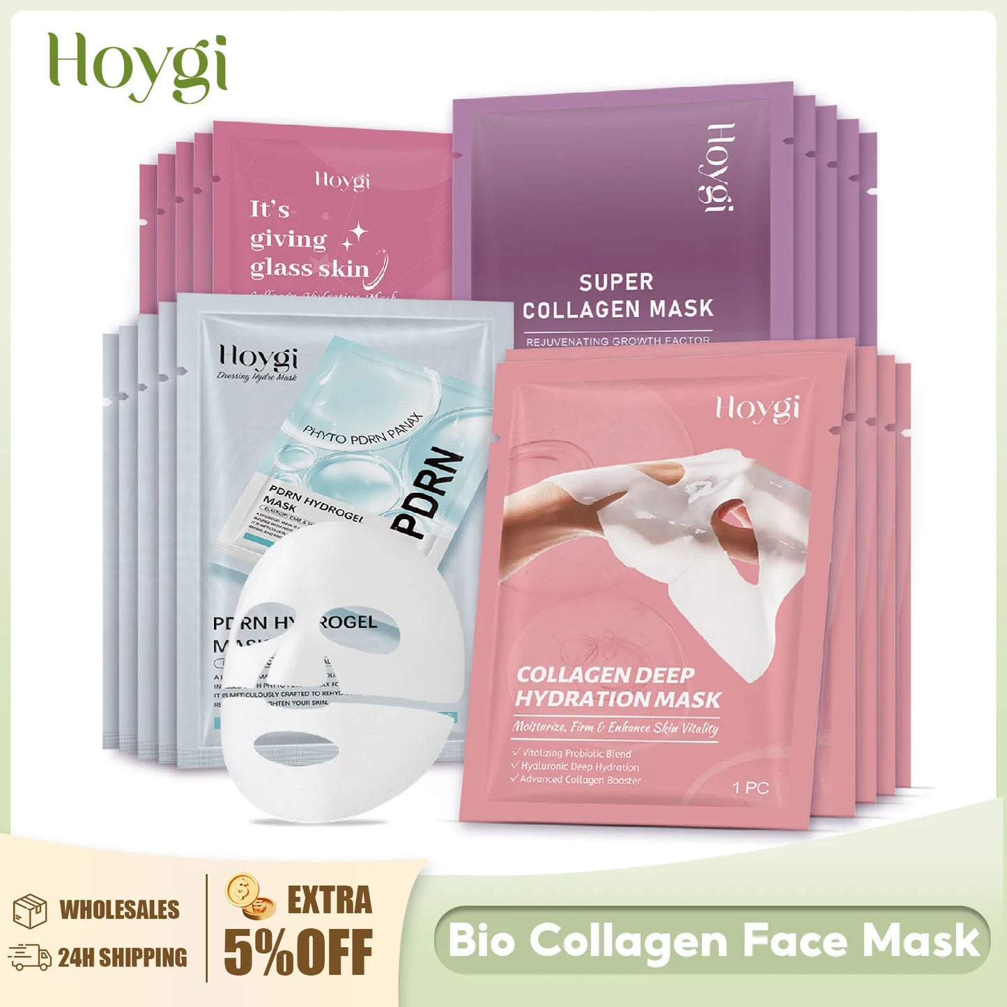 Collagen Face Mask Anti Aging Firming Moisturizing Refreshing Shrink Pore Brightening Overnight Mask Hyaluronic Acid Facial Mask