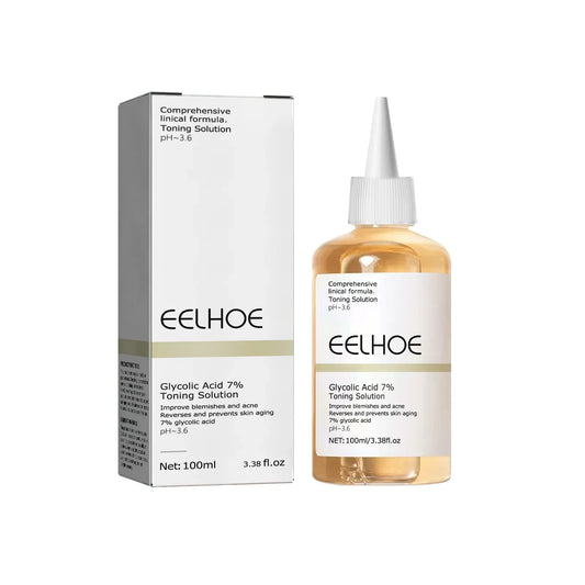 EELHOE 7% Gentle Glycolic Acid Pore Shrinking Nourishing Repair Face Toner Essence 100 ml