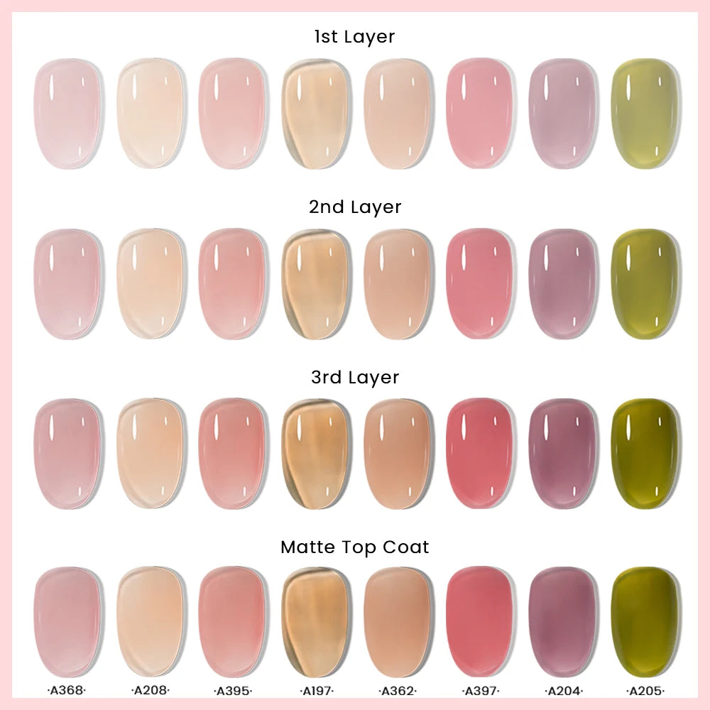 MAYCHAO Transparent Nude Jelly Gel Nail Polish