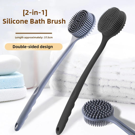 Silicone Bath & Back Scrubber with Long Handle