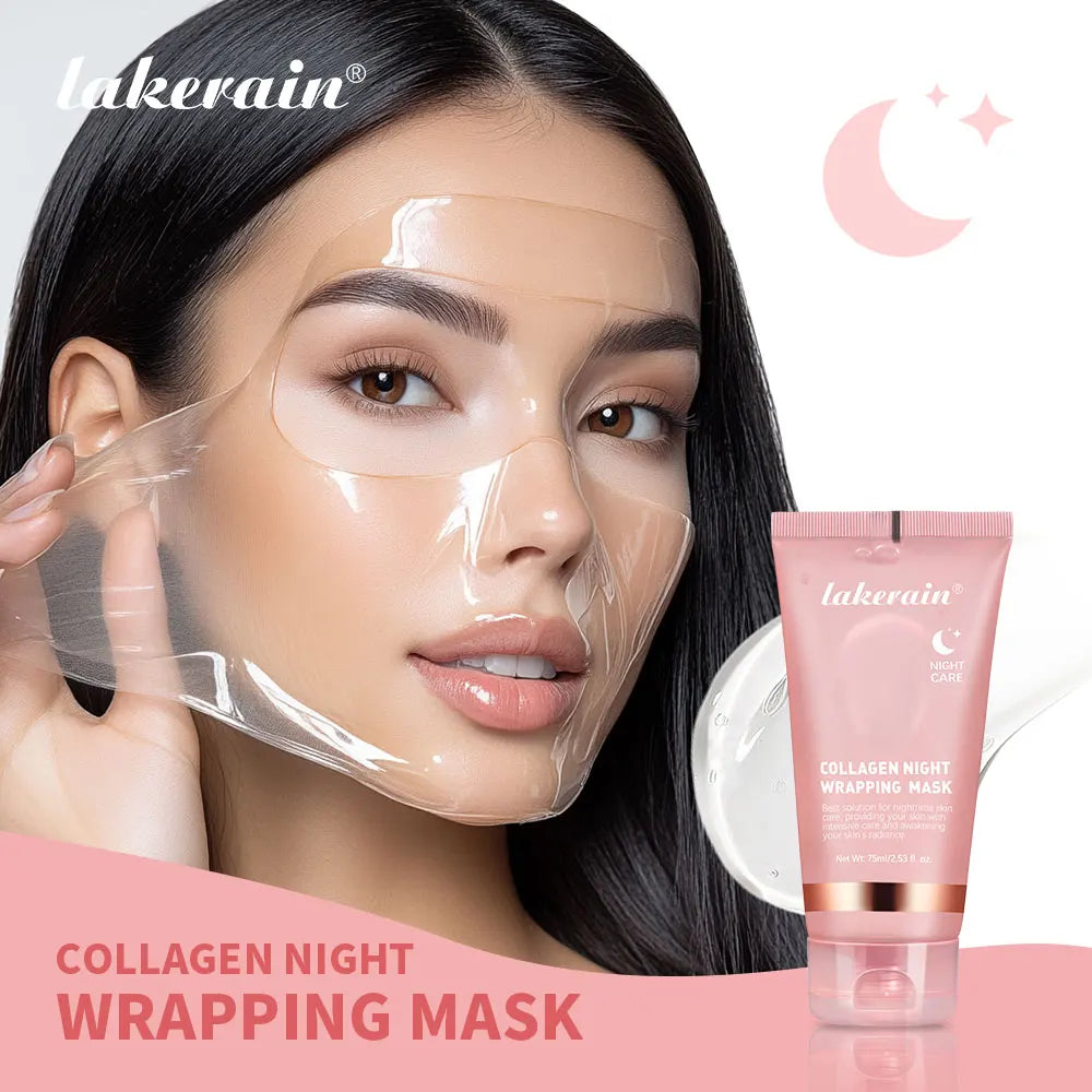 Lakerain Night Collagen Wrapping Mask - Rejuvenation, Moisturizing, and Brightening Facial Mask