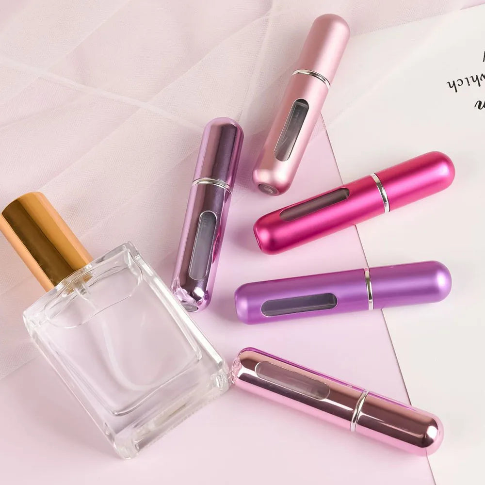 Mini-Parfümzerstäuber-Flaschen Set – 3 Stück (matt Schwarz, Silber, Pink), Je 8 Ml, Nachfüllbar & Tragbar Für Unterwegs