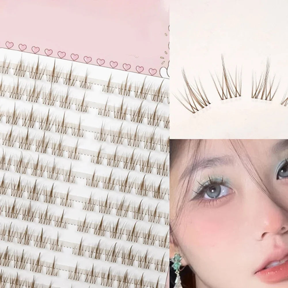 YANQUEEN Natural Sunflower Fashion Fairy Cos Mink DIY Single Eyelash Extensions 1-1.5 cm