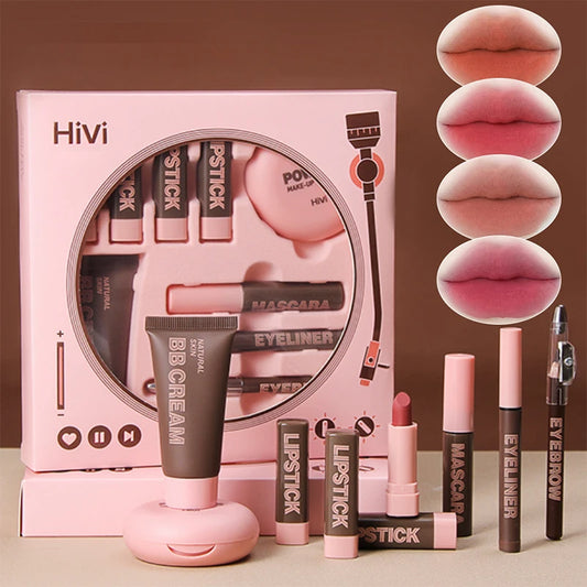 HIVI Makeup Gift Box Set - Lipstick, Mascara, Eyeliner & BB Cream