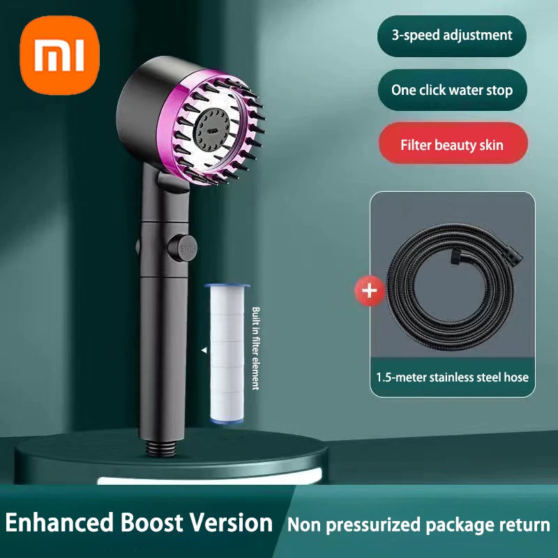 XIAOMI High Pressurized 3-Mode Shower Head with Massage Brush & Filter