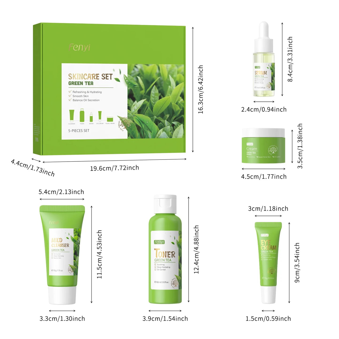 LAIKOU Green Tea Facial Skin Care Set