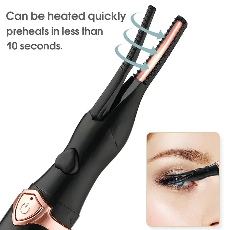 GUJHUI Portable Heated Eyelash Curler - USB Rechargeable with 3 Temperature Modes