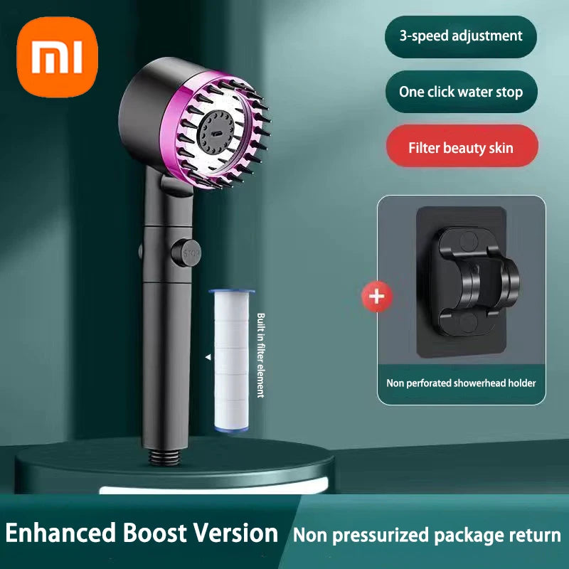 XIAOMI High Pressurized 3-Mode Shower Head with Massage Brush & Filter