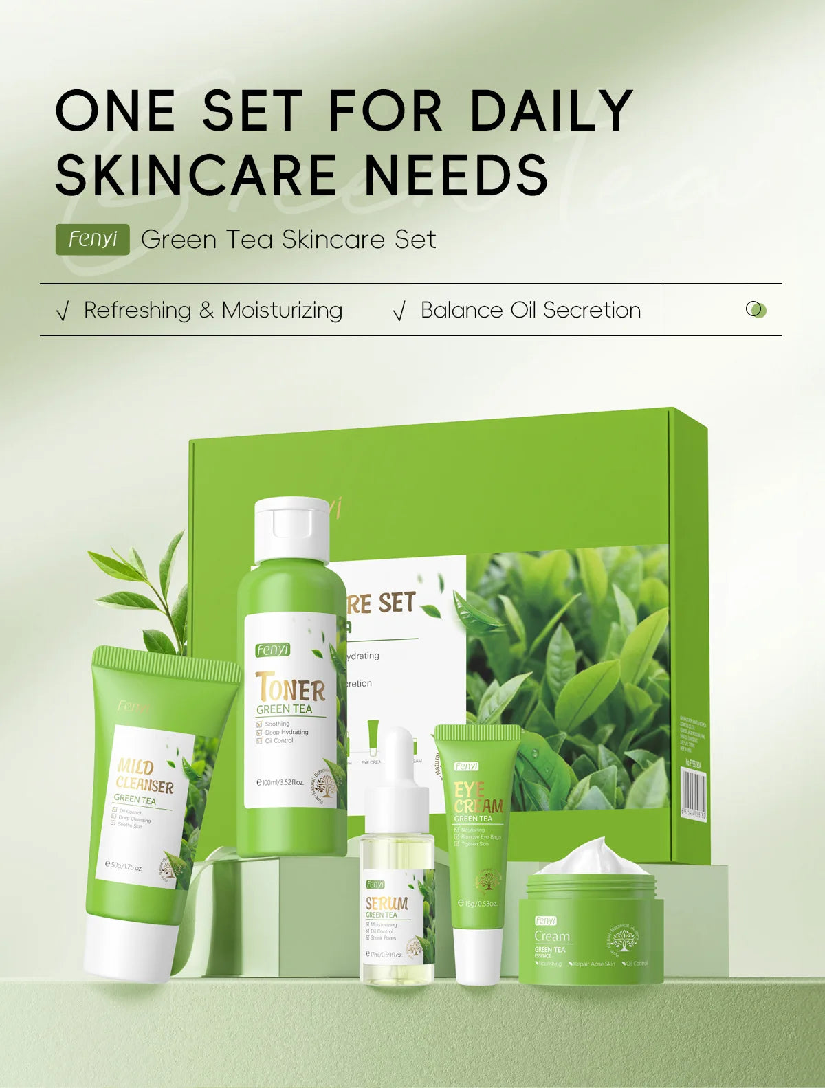 LAIKOU Green Tea Facial Skin Care Set
