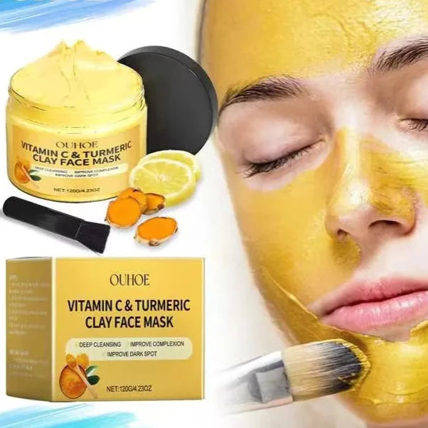 OUHOE Vitamin C Turmeric Mud Mask - Brightening & Pore Shrinking Clay Mask