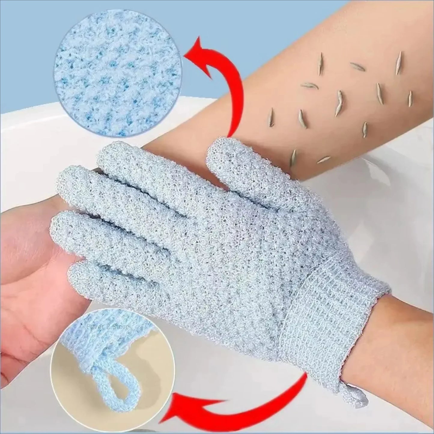 MOONBIFFY Exfoliating Five-Finger Bath Glove 1pc