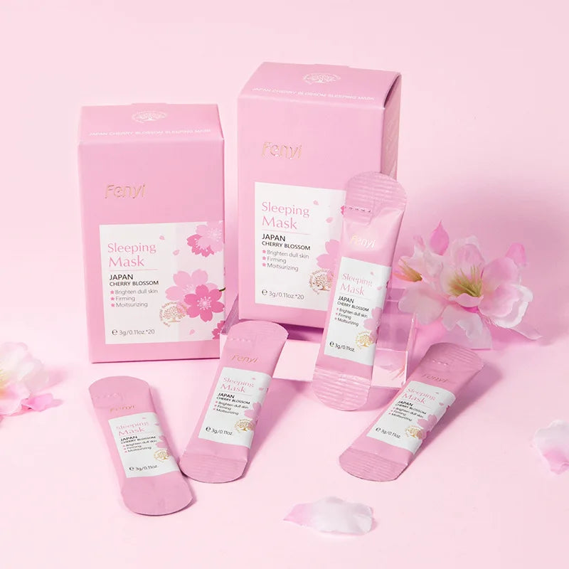 Sakura – masque de sommeil hydratant, Anti-rides, nourrissant, blanchissant, Anti-âge, Portable, jetable, soins du visage, 10 pièces