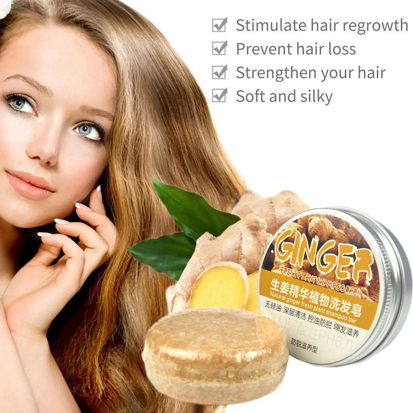 Ingwer-Polygonum-Seife, Shampoo-Seife, kaltverarbeitete Seife, Haar-Shampoo-Riegel, rein pflanzliche Haar-Shampoos, Haarpflege