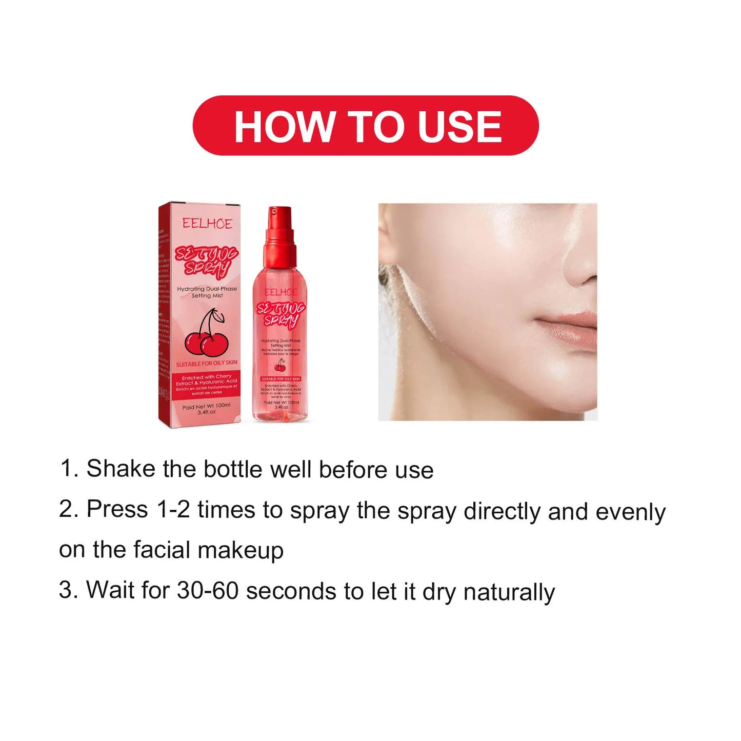 EELHOE Matte Finish Makeup Setting Spray - Long-Lasting, Oil-Control Formula