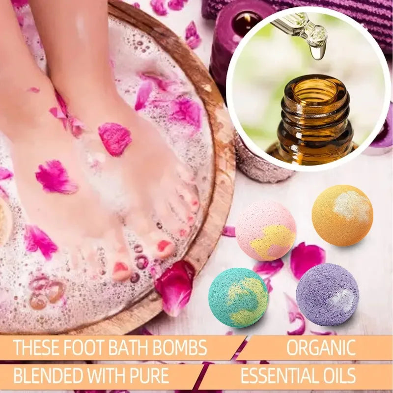 Bombes de bain pour les pieds, boule de bain nourrissante, Anti-séchage, Spa, huiles essentielles riches pour hydrater les parfums de la peau, 6 pièces/boîte