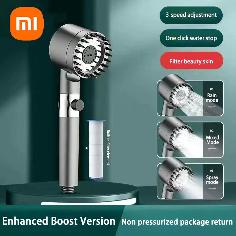 XIAOMI High Pressurized 3-Mode Shower Head with Massage Brush & Filter