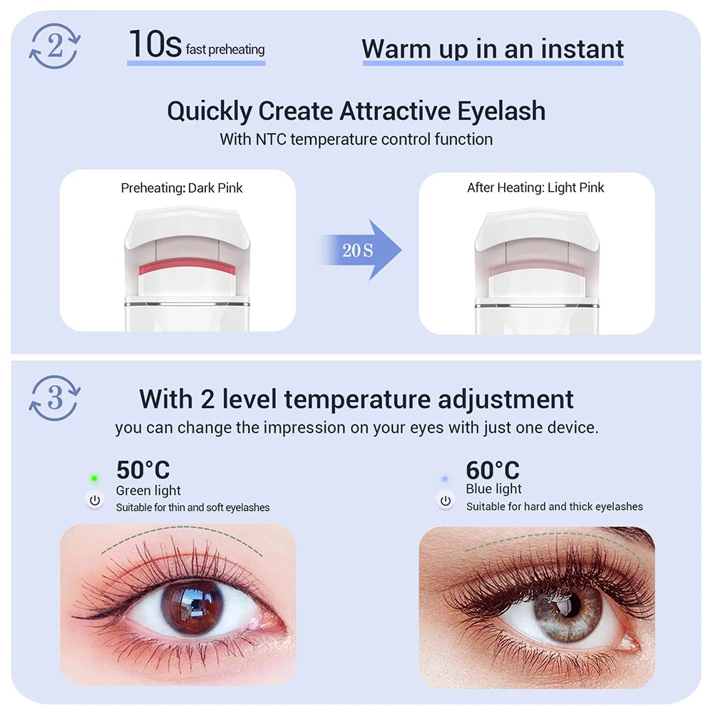 ANLAN Electric Heated Eyelash Curler – Dual Temperature & Rechargeable Design