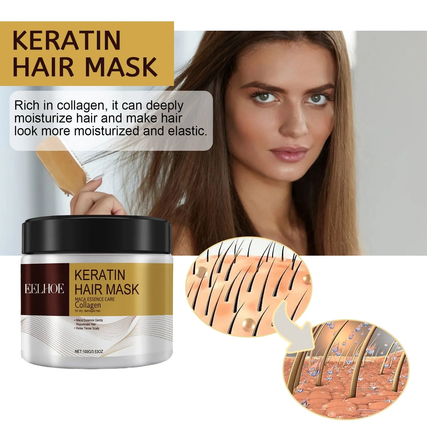 EELHOE Moisturizing Nourishing Anti Hair Loss Repair Smooth Keratin Conditioner Hair Mask