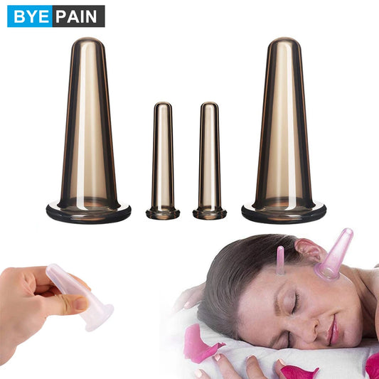 BYEPAIN 4Pcs Natural Silicone Cupping Massage Set