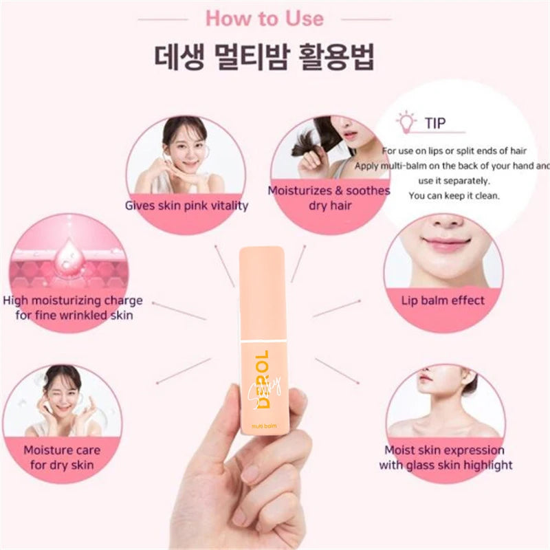 DEROL Brightening Moisturizing Collagen Anti Wrinkle Korean Bounce Multi Balm Stick