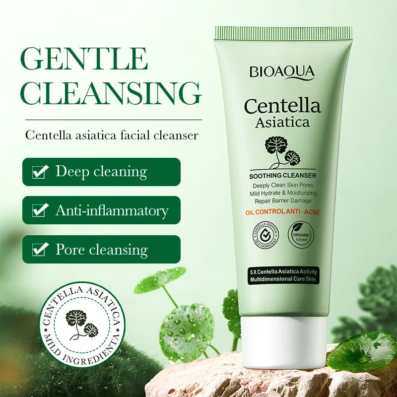 BIOAQUA Centella Asiatica Facial Cleanser - Moisturizing & Oil Control Face Wash Foam