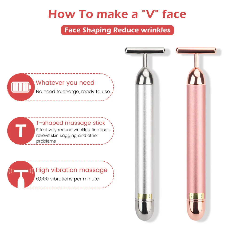 24K Gold Vibrating Facial Massager - Slimming, Lifting, and Wrinkle Ti MORGENFREUDE 24K Gold Vibrating Facial Massager - Slimming, Lifting, and Wrinkle Ti MORGENFREUDE