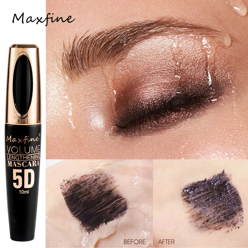 MAXFINE 5D Silk Mascara - Waterproof, Long-Lasting Volume and Length