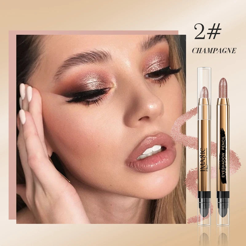 IMAGIC 12-Color Eyeshadow Pencil Glitter Matte Highlighter Silkworm Blush Brighten Eye Makeup Natural Pigment Long Wear Cosmetic