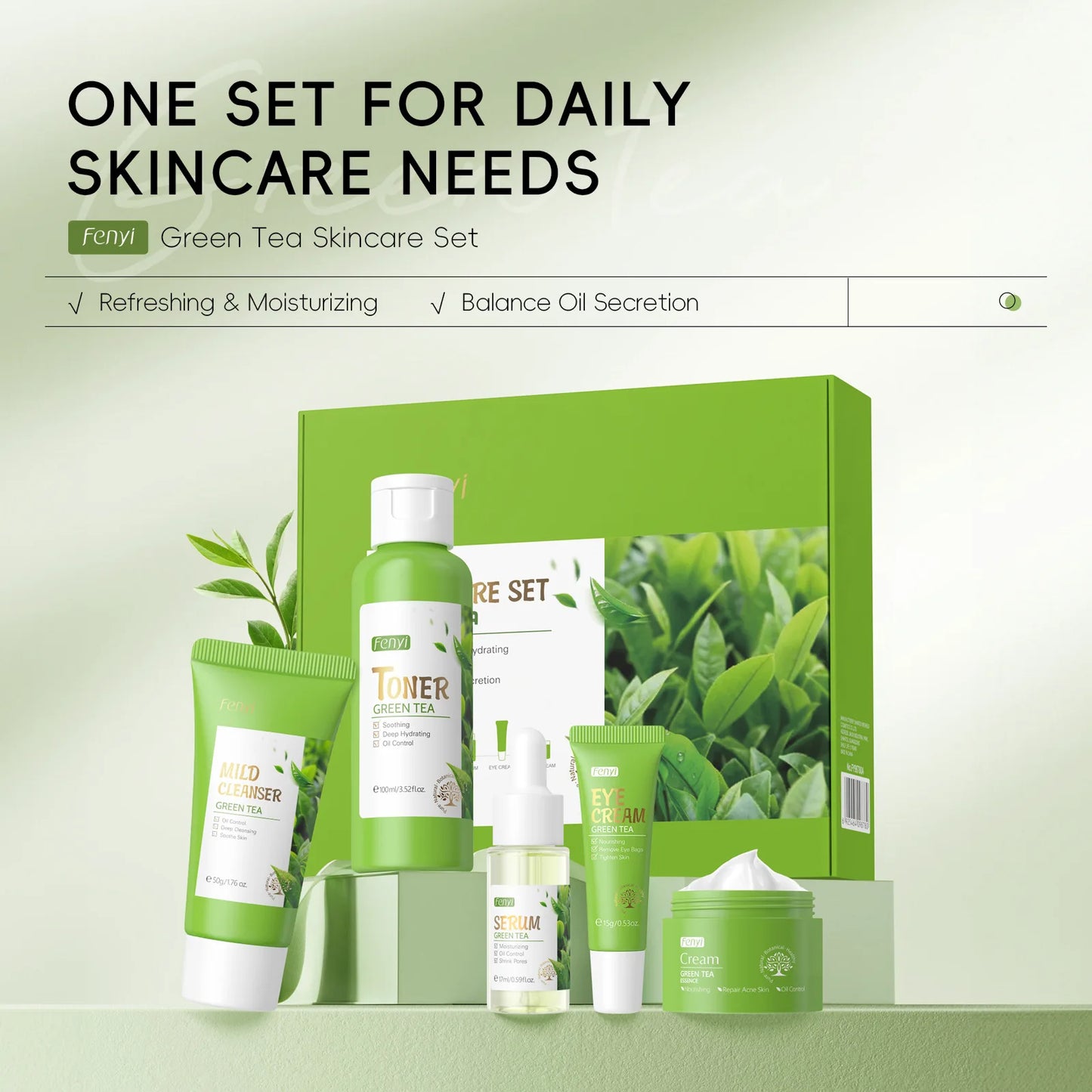 LAIKOU Green Tea Facial Skin Care Set