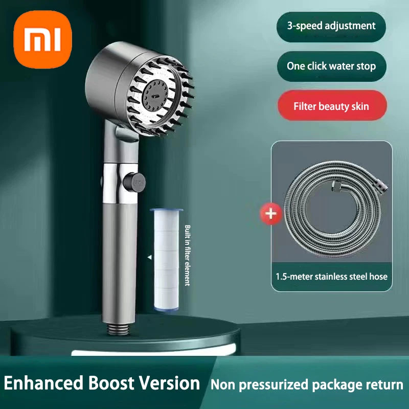 XIAOMI High Pressurized 3-Mode Shower Head with Massage Brush & Filter