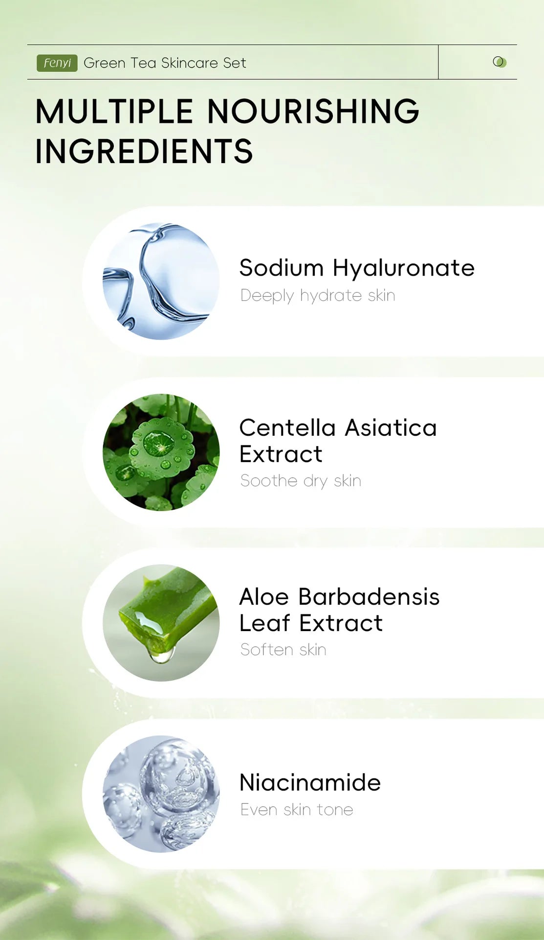 LAIKOU Green Tea Facial Skin Care Set