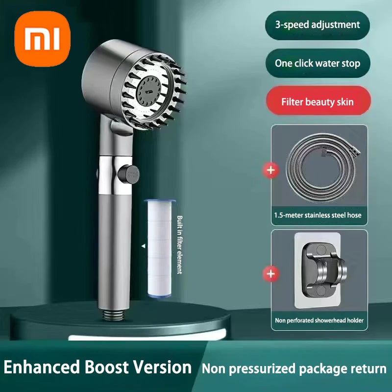 XIAOMI High Pressurized 3-Mode Shower Head with Massage Brush & Filter