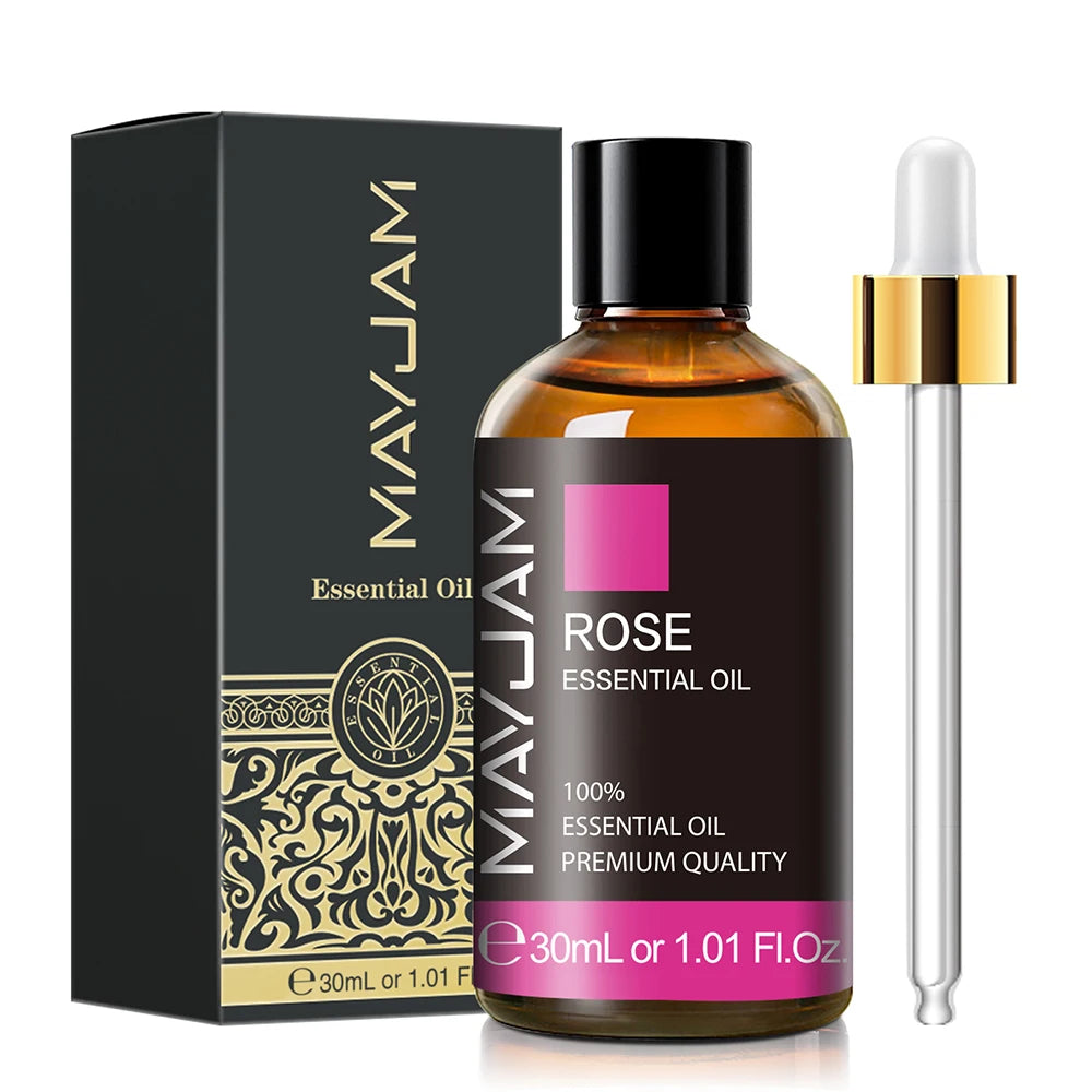 Huile essentielle d'aromathérapie pure et naturelle MAYJAM à la rose, à la lavande et au jasmin, 30 ml