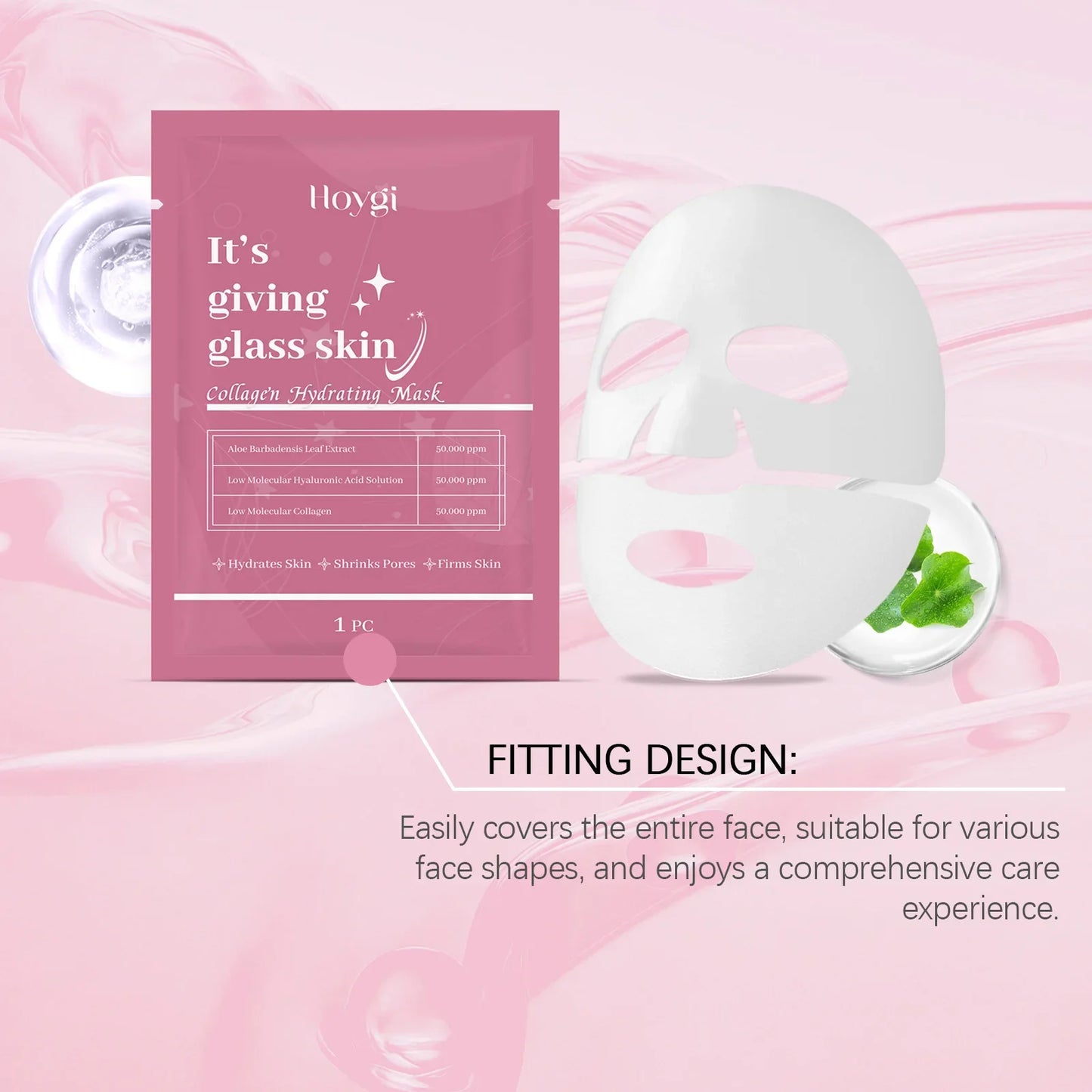Collagen Face Mask Anti Aging Firming Moisturizing Refreshing Shrink Pore Brightening Overnight Mask Hyaluronic Acid Facial Mask