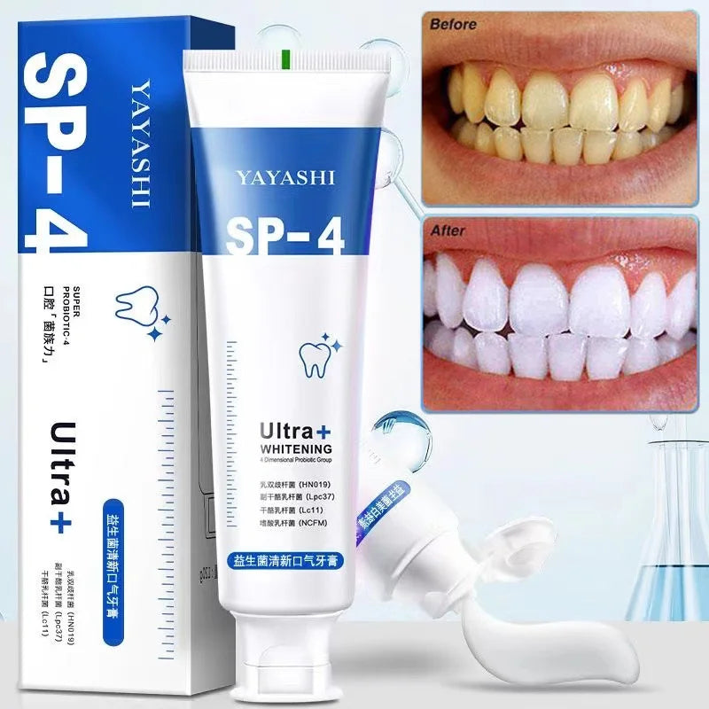 YAYASHI Probiotic Whitening Toothpaste - Stain Removal & Gum Protection for Fresh Breath