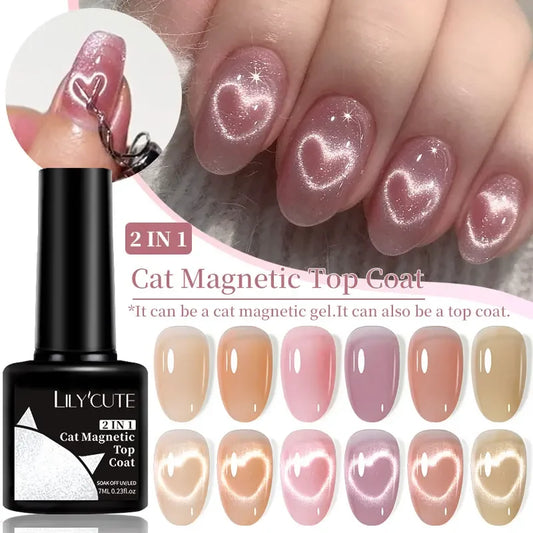 LILYCUTE 2-in-1 Magnetischer Nagelgel-Überlack