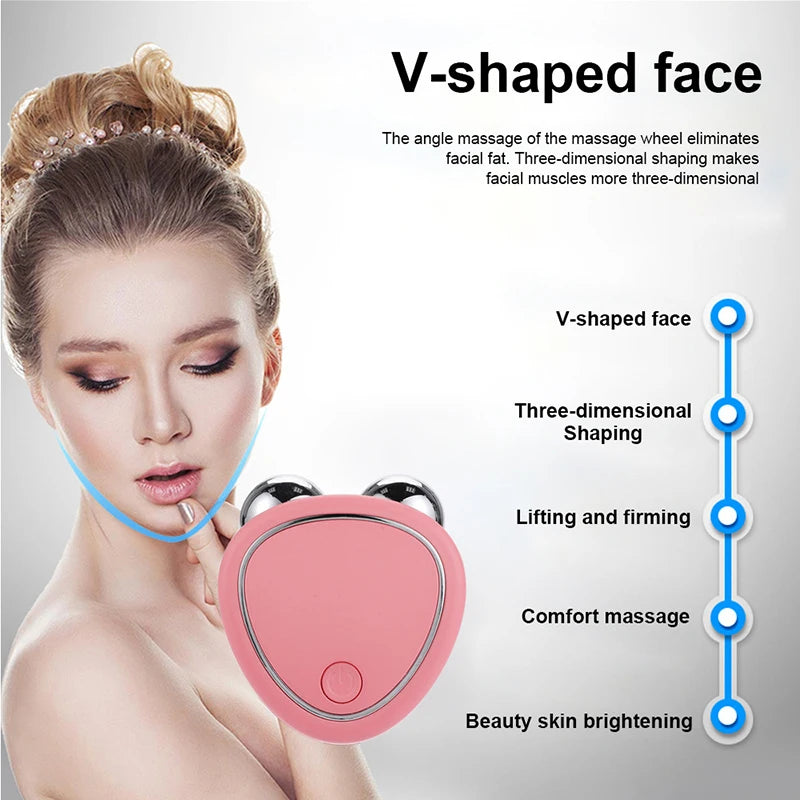 VILNASON EMS Mini Face Slim Lifting Anti Wrinkles Sonic Vibrations Micro Beauty Massage Device