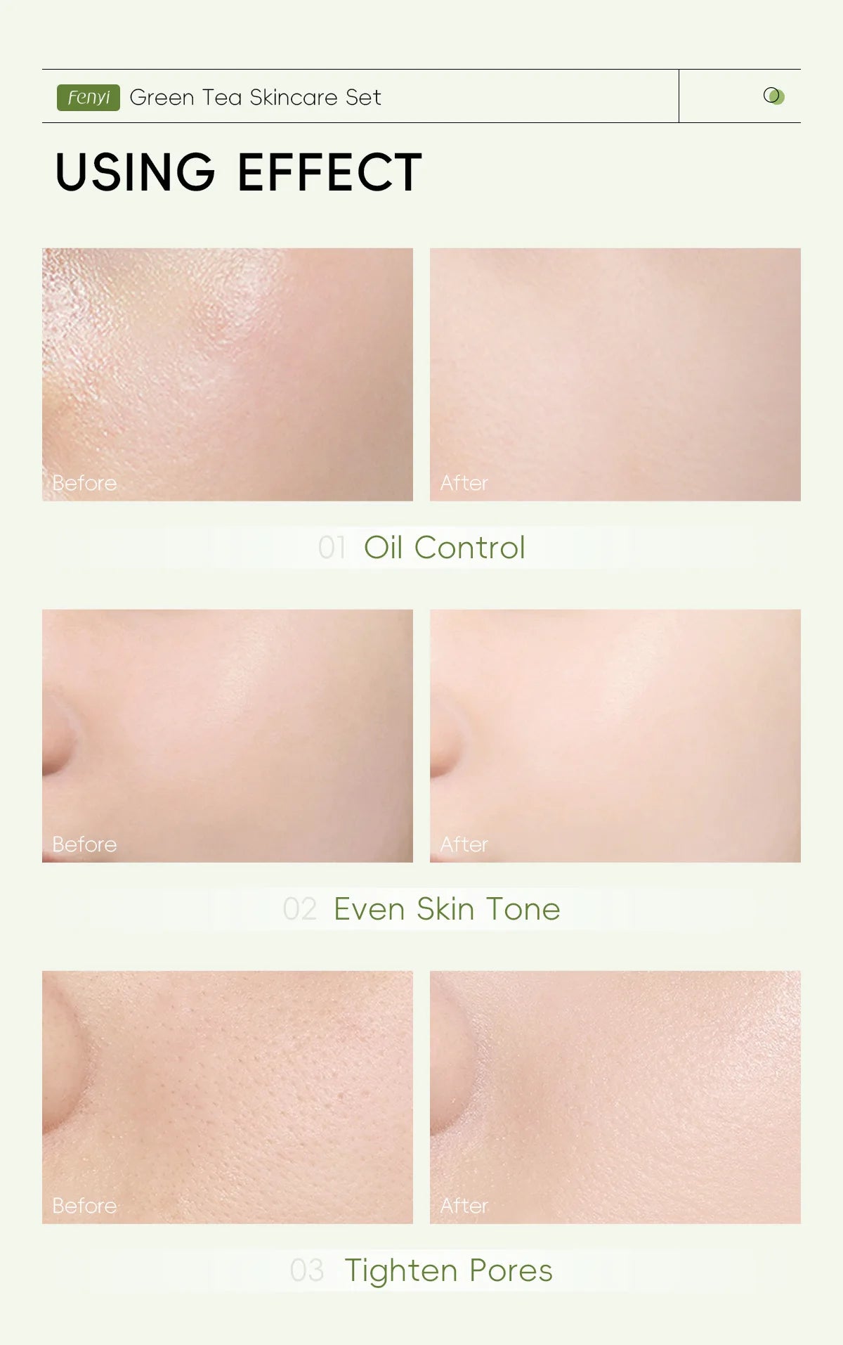 LAIKOU Green Tea Facial Skin Care Set
