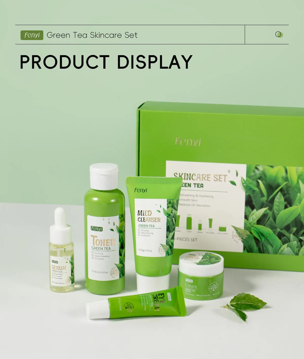 LAIKOU Green Tea Facial Skin Care Set
