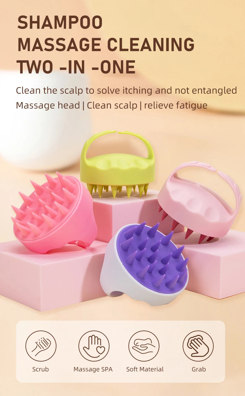 MEILAMEI 2-in-1 Anti Itch Head Cleaning Silicone Spa Scalp Massage Brush