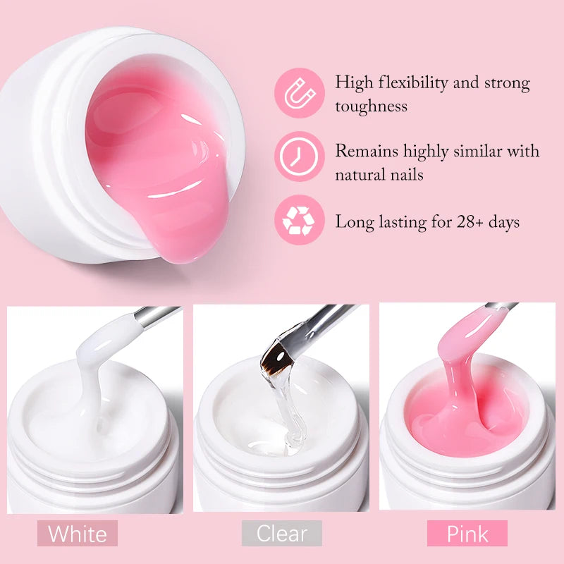 UR SUGAR Milky White Clear Pink Jelly Extension Nail Soak Off UV LED Gel Polish Manicure